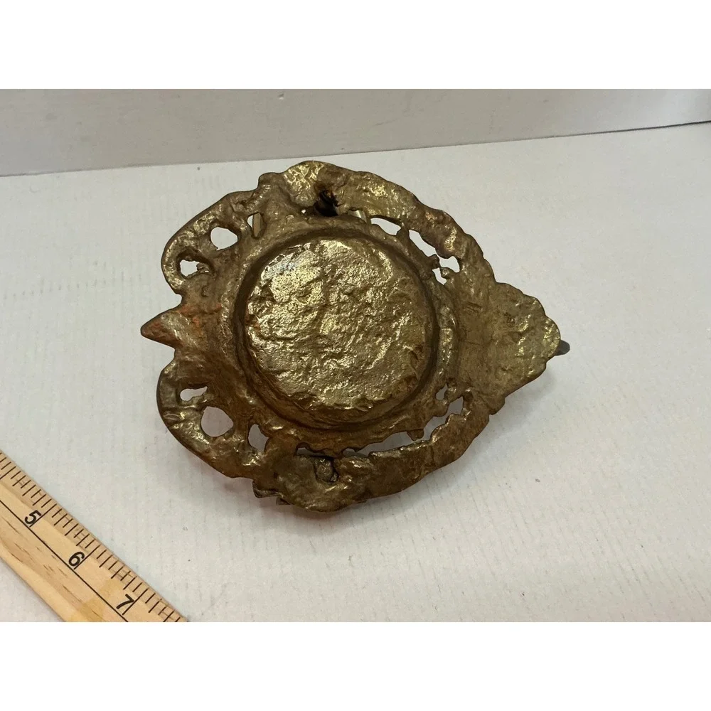 Vintage Brass Chamberstick Candle Holder Ornate Scroll Filigree Gold